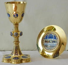 Solid silver gilt antique French Gothic Chalice.